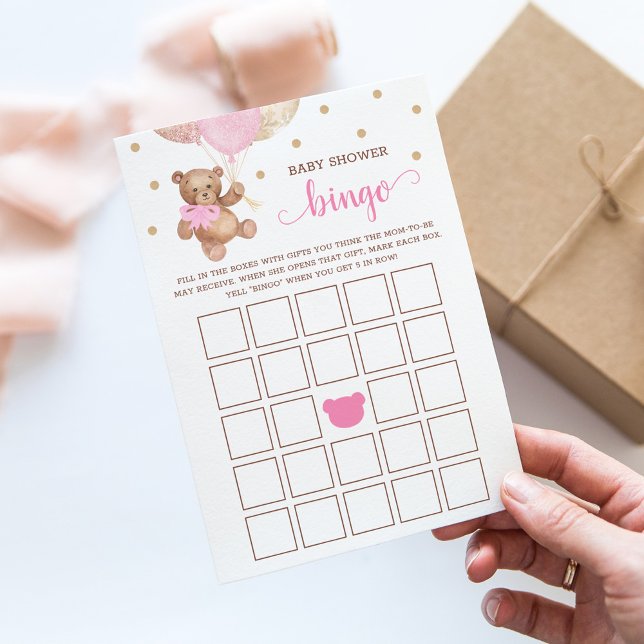 Baby Shower Bingo Spel Teddybjörn Kort (Skapare uppladdad)