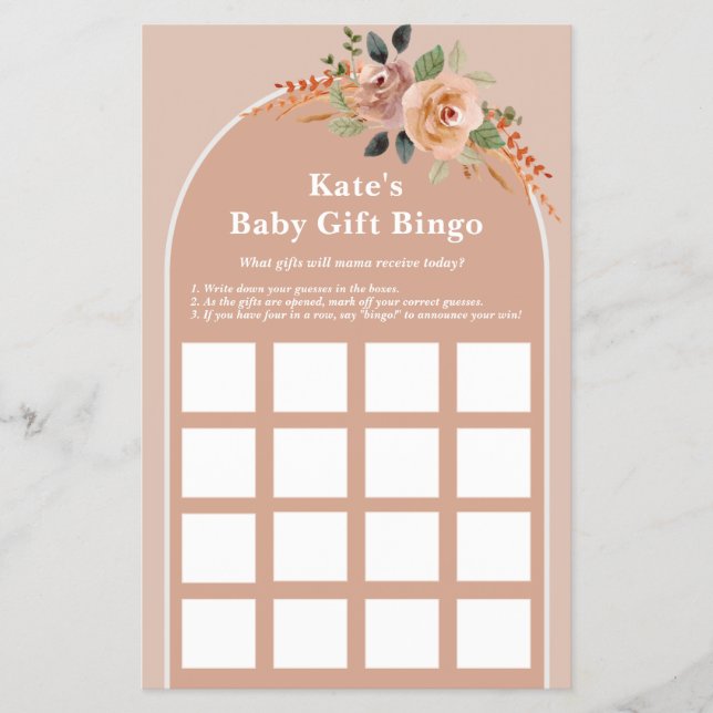 Baby Shower Bingo-spelet lakan, Hej Baby modern Flygblad (Framsidan)