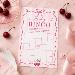 Baby Shower Bingo Spelkort Körsbär Baby Shower