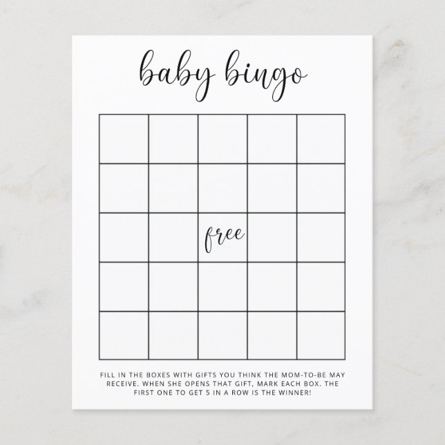 Baby shower-bingospel (Framsida)