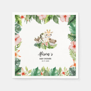 Baby Shower Birthday Napkins Safari Friends Pappersservett