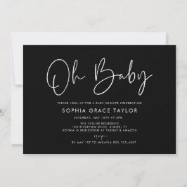 Baby Shower Black & White Boho Gender Neutral Inbjudningar