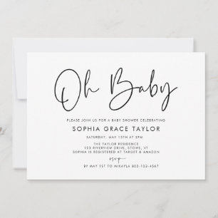Baby Shower Black & White Boho Gender Neutral Inbjudningar