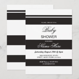 Baby Shower Black & White Party Rand Chic Inbjudan