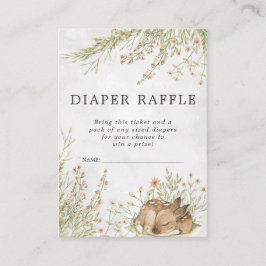 Baby Shower Blöja Raffle Biljett | Skogsdjur Hjort Tilläggskort