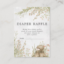 Baby Shower Blöja Raffle Biljett | Skogsdjur Tilläggskort
