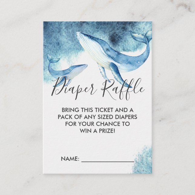 Baby Shower Blöja Raffle Biljett | Valar Tilläggskort (Framsida)