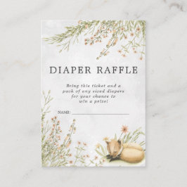 Baby Shower Blöja Raffle Biljett | Woodland Fox Tilläggskort