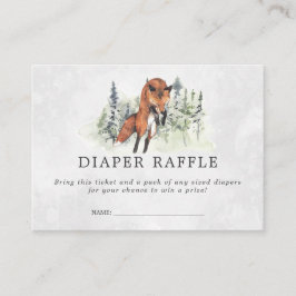 Baby Shower Blöja Raffle Biljett | Woodland Fox Tilläggskort