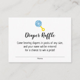 Baby Shower Blöja-Raffle Biljetter m/ Blå Skrammel Tilläggskort