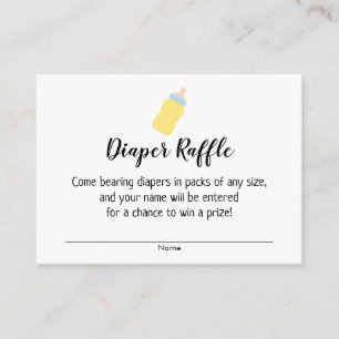 Baby Shower Blöja Raffle Biljetter m/ Nappflaska Tilläggskort