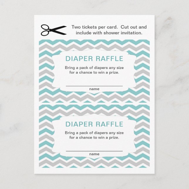 Baby Shower Blöjtickets, liten kvantitet Inbjudan Vykort (Framsida)