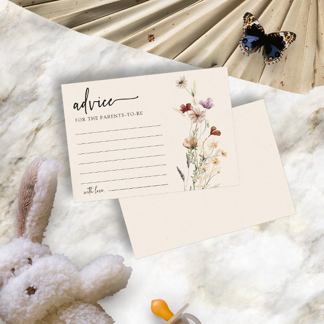 Baby Shower Blommig Rådgivningskort Inbjudningar (Baby Shower Floral Advice Card by Painted Paperie
)