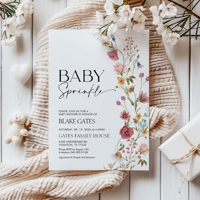 Baby Shower-Blommigt, Baby Sprinkle-inbjudan Inbjudningar (Skapare uppladdad)