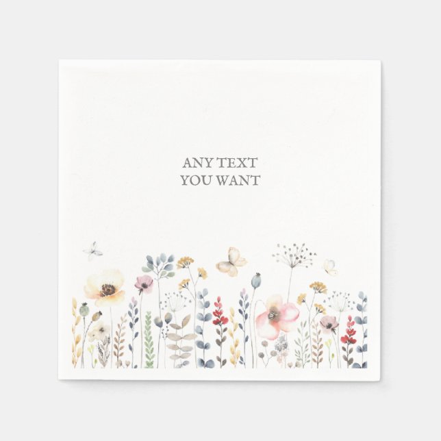 BABY SHOWER, BLOMMIGT, BOTANICAL BABY SHOWER INVIT PAPPERSSERVETT (Framsidan)