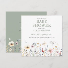 BABY SHOWER, BLOMMIGT, BOTANISK BABY SHOWER INBJUDNINGAR