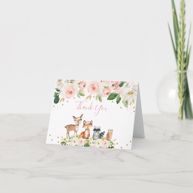 Baby Shower  Blommigt Tack (Framsida)