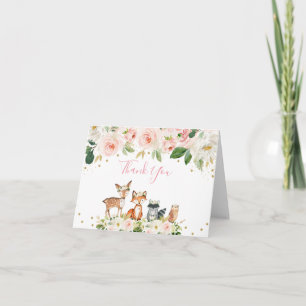 Baby Shower Blommigt Tack Kort