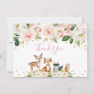 Baby Shower Blommigt Tack Kort