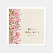 Baby Shower Blommigt Wildblomme Söt Boho Rosa