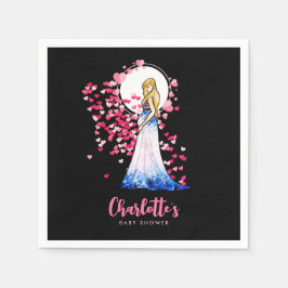 Baby Shower Blonde Dam i Moderskap Long Dress Pappersservett