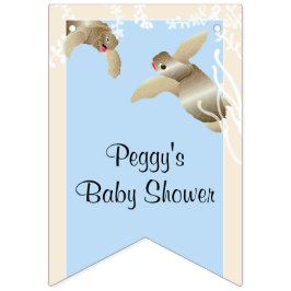 Baby Shower Blue/Baby-sköldpadda, Svetsvansskanner Vimplar
