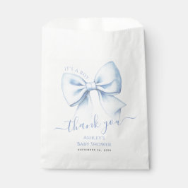 Baby Shower Blue Bow It's a Boy Thank You