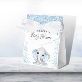 Baby Shower Blue Boy white, söt elefant Presentaskar