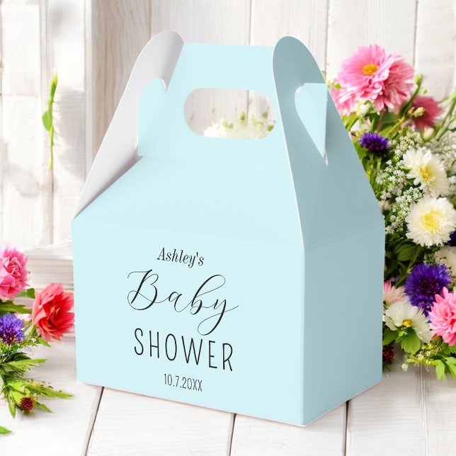 Baby Shower Blue Minimalist Boy Presentaskar (Skapare uppladdad)