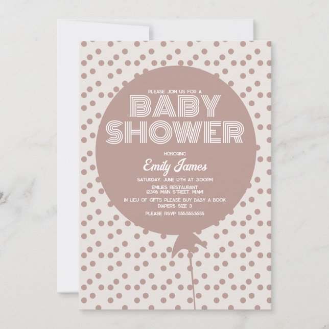 Baby Shower Boho Ballongprickar Inbjudningar (Framsida)