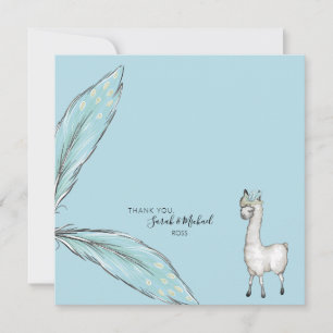 Baby Shower Boho Llama Confetti Square Tack Kort