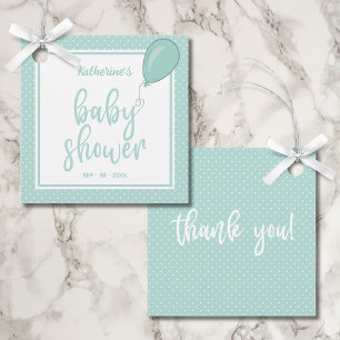 Baby Shower BOHO Mint Grönt Gender Neutral Gåvor Etiketter