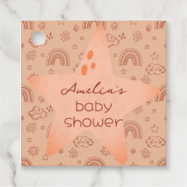 Baby Shower Boho Peachy Weather Gåvor Etiketter
