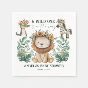 Baby Shower Boho Safari Lejon Pappersservett