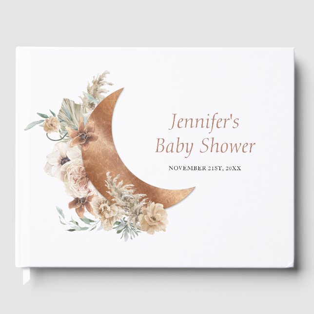 Baby Shower Boho Terracotta Guest Bok (Framsida)