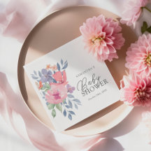 Baby Shower Boho Watercolor Blommor