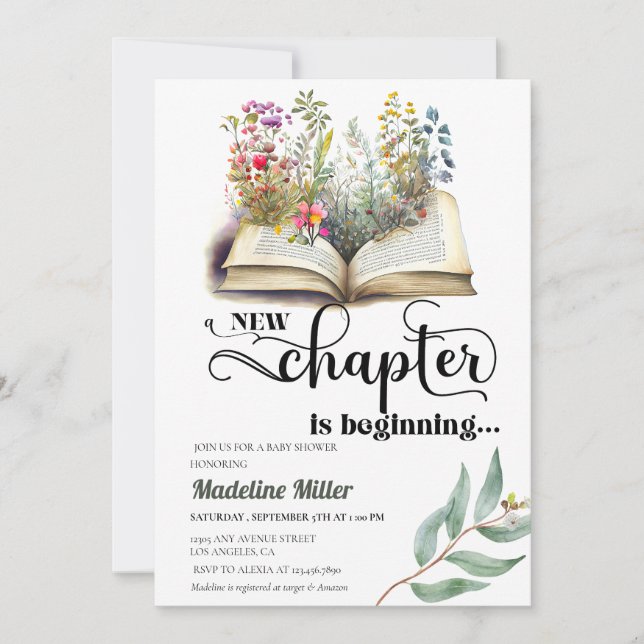 Baby Shower Bok | Baby Brunch Inbjudningar (Framsida)