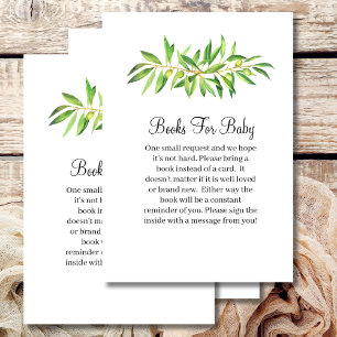 Baby shower bok olivkvist salvia grönska tilläggskort