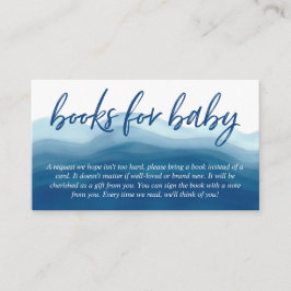 Baby Shower Bokar för Baby blue Watercolor Ombre Tilläggskort
