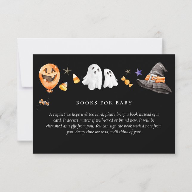 Baby Shower Bokar för Baby Halloween Black Inbjudningar (Framsida)