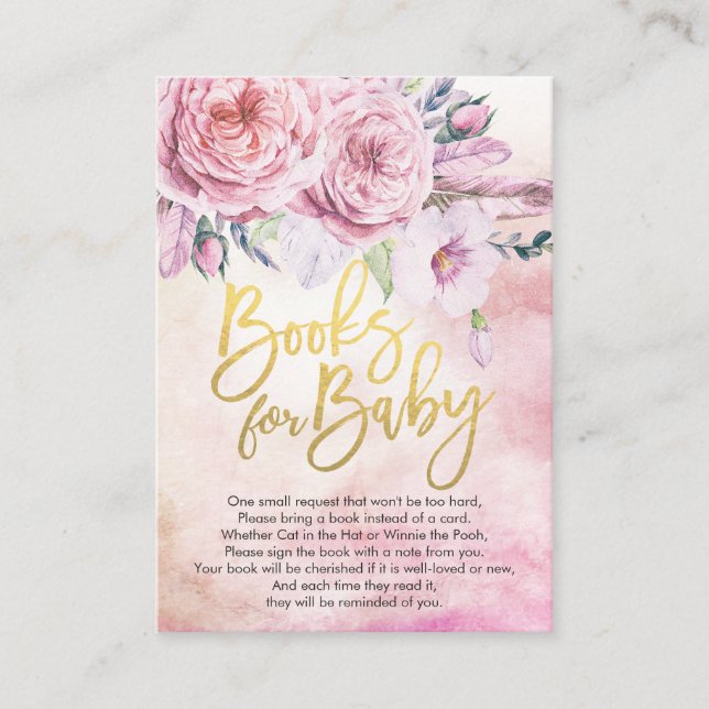 Baby Shower Bokar för Baby / Hämta en bok-begäran Tilläggskort (Framsida)