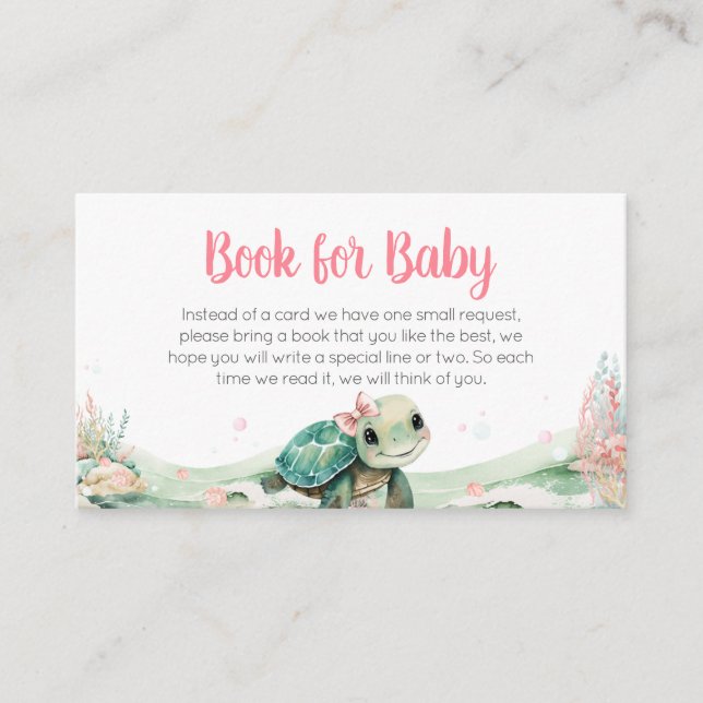 Baby Shower Bokar för Baby i Girl Sea Turtle Baby  Tilläggskort (Framsida)