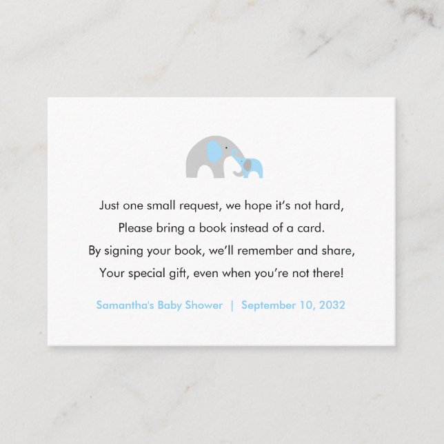 Baby Shower bokar för baby Tilläggskort (Framsida)
