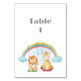 Baby Shower Bord, träddjur, babyskor Bordsnummer