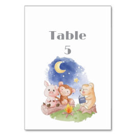 Baby Shower Bord, träddjur, babyskor Bordsnummer