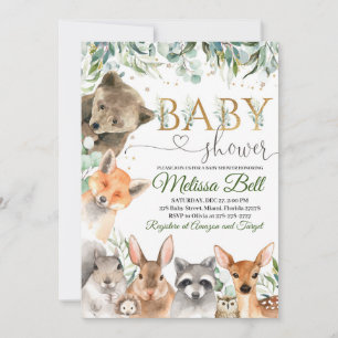 Baby Shower Boy, Bear Fox Inbjudningar