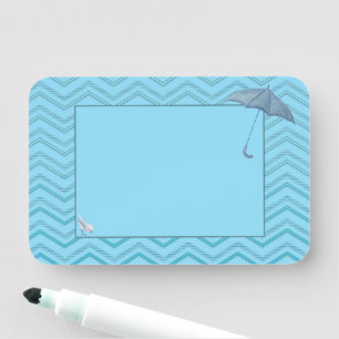 Baby Shower Boy Bird & Umbrella Namnbricka