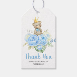 Baby Shower Boy Blue Bear Presentetikett