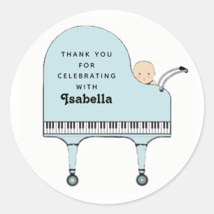 Baby Shower Boy Classic Round Sticker Runt Klistermärke