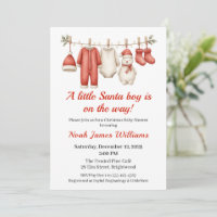 Baby Shower Boy | inbjudan till Santa Baby